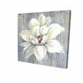 Begin Home Decor 32 x 32 in. White Flower on Wood-Print on Canvas 2080-3232-FL90